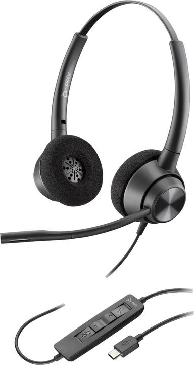 Produktbild Poly HP EncorePro 320 USB-C Stereo Headset, Wired, Office/Call center, 105 g, Headset, Black (Kabelgebunden, USB-C)