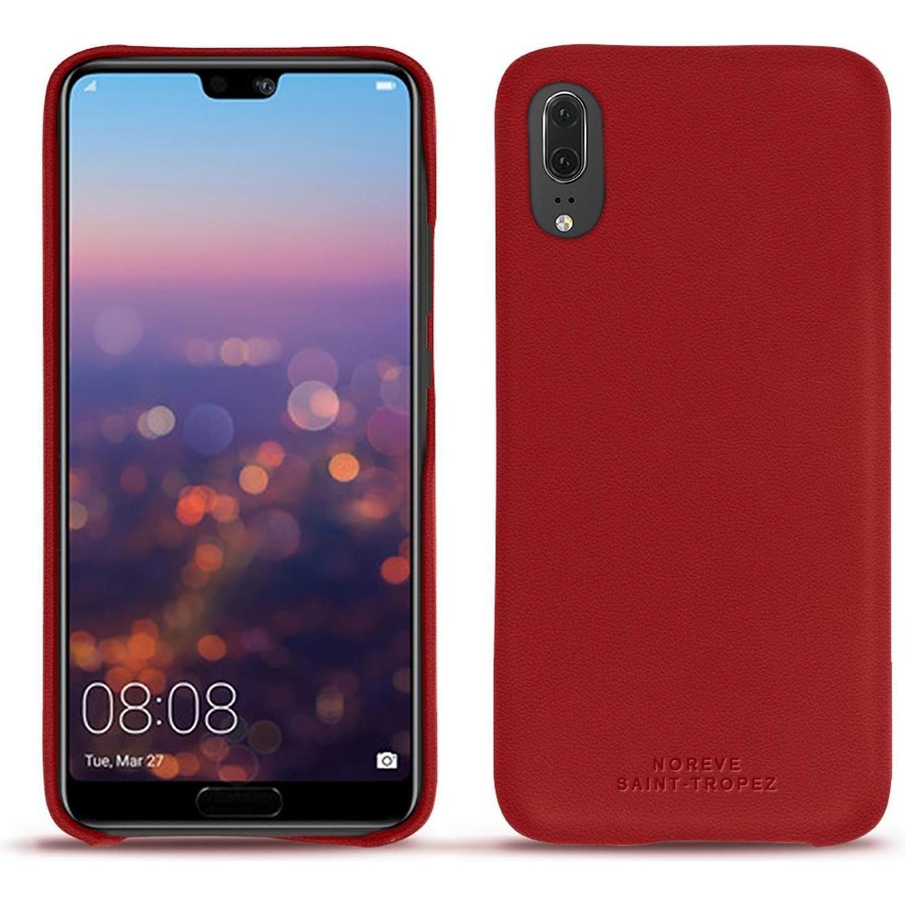 Noreve Lederschutzhülle (Huawei P20), Smartphone Hülle, Rot