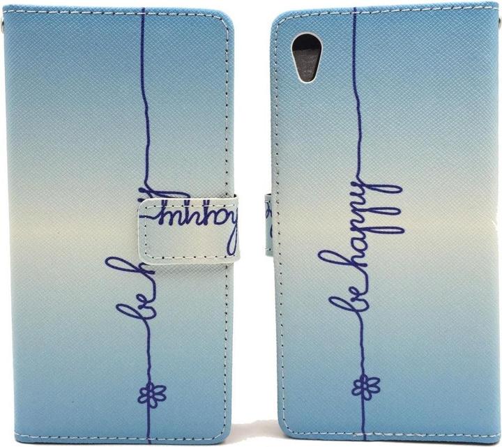 Actual product image König Design Protective Case for Sony Xperia Z5 Premium Be Happy Blue Case + 1 Armour Protection Glass (Sony Xperia Z5 Premium)