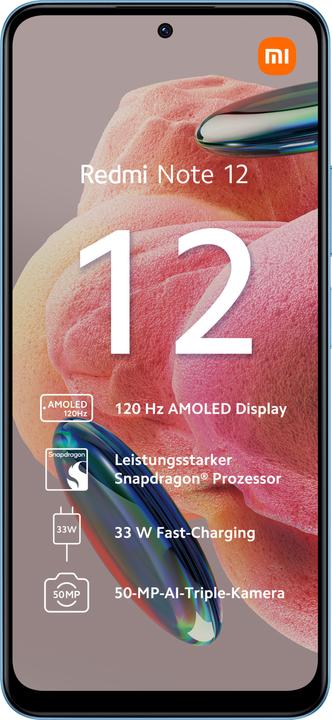 Image du produit Xiaomi Redmi Note 12 (128 Go, Bleu Glace, 6.67", Double SIM, 50 Mpx, 4G)