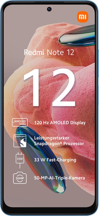 Actual product image Xiaomi Redmi Note 12 (128 GB, Ice Blue, 6.67", Dual SIM, 50 Mpx, 4G)