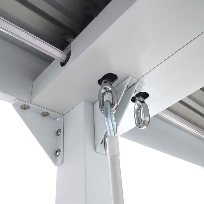 Produktbild Mendler Alu Pergola HWC-L41, Lamellen-Pavillon, stabiles 8cm-Metall-Gestell 3x6m - weiss (300 cm, 600 cm)