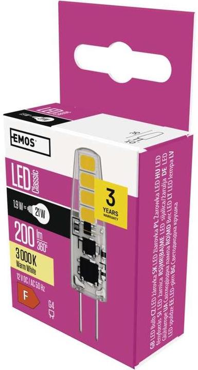 Immagine prodotto Emos Lampada LED JC classica / G4 / 1,9 W (21 W) / 200 lm / Bianco caldo (G4, 200 lm, 1 x)