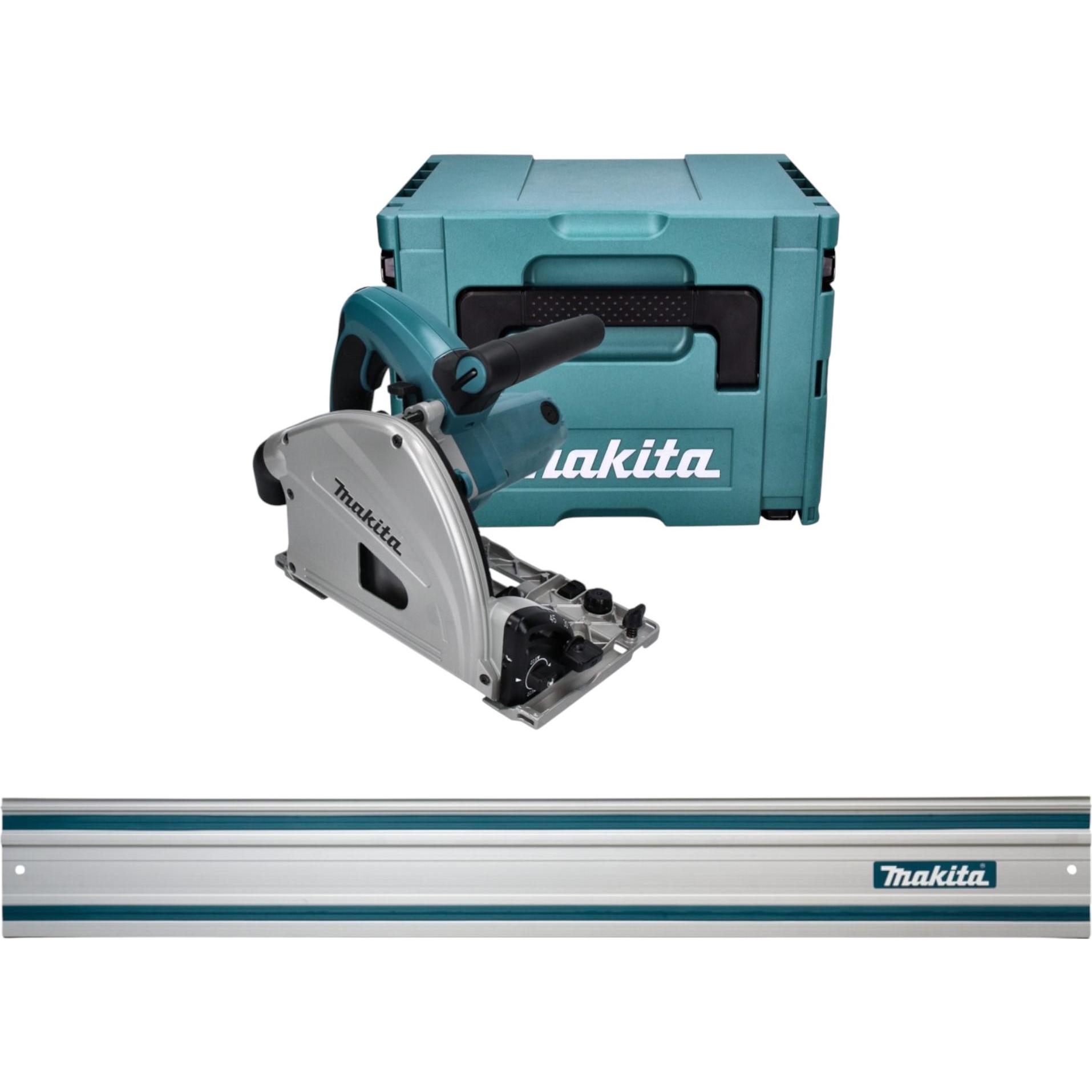 Makita, Sega circolare, SP 6000 J sega a tuffo 1300 watt 165 x 20 mm + guida 1500 mm + Makpac