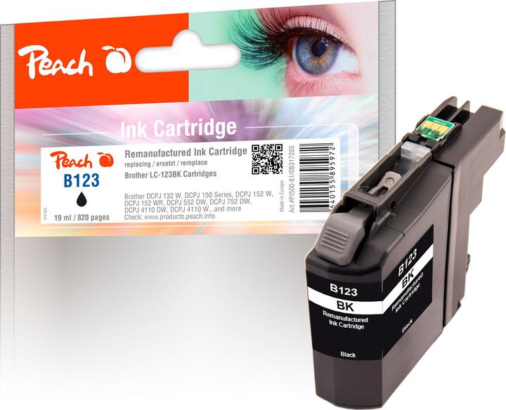 Produktbild Peach Tintenpatrone kompatibel zu LC-123 (BK)