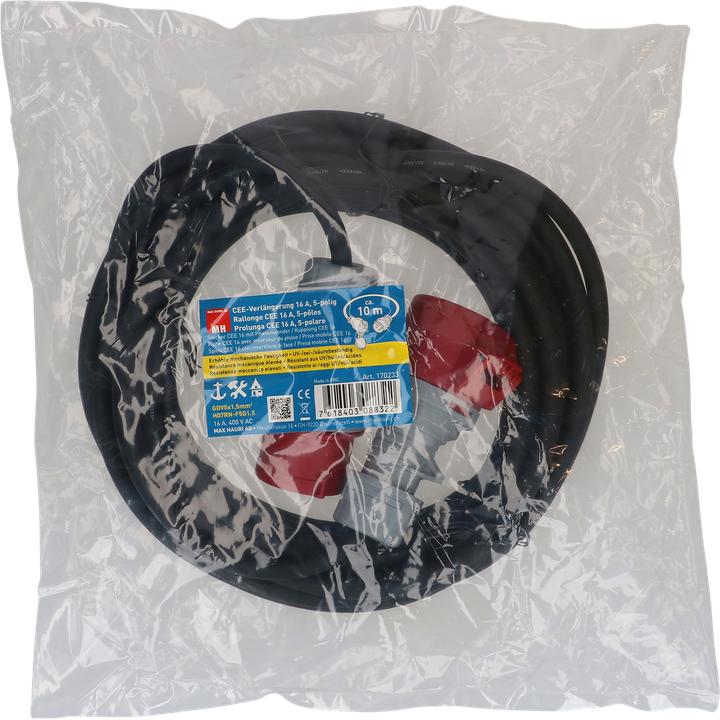 Actual product image Max Hauri CEE extension H07RN-F IP44 5-pole (10 m, CEE 16/5)