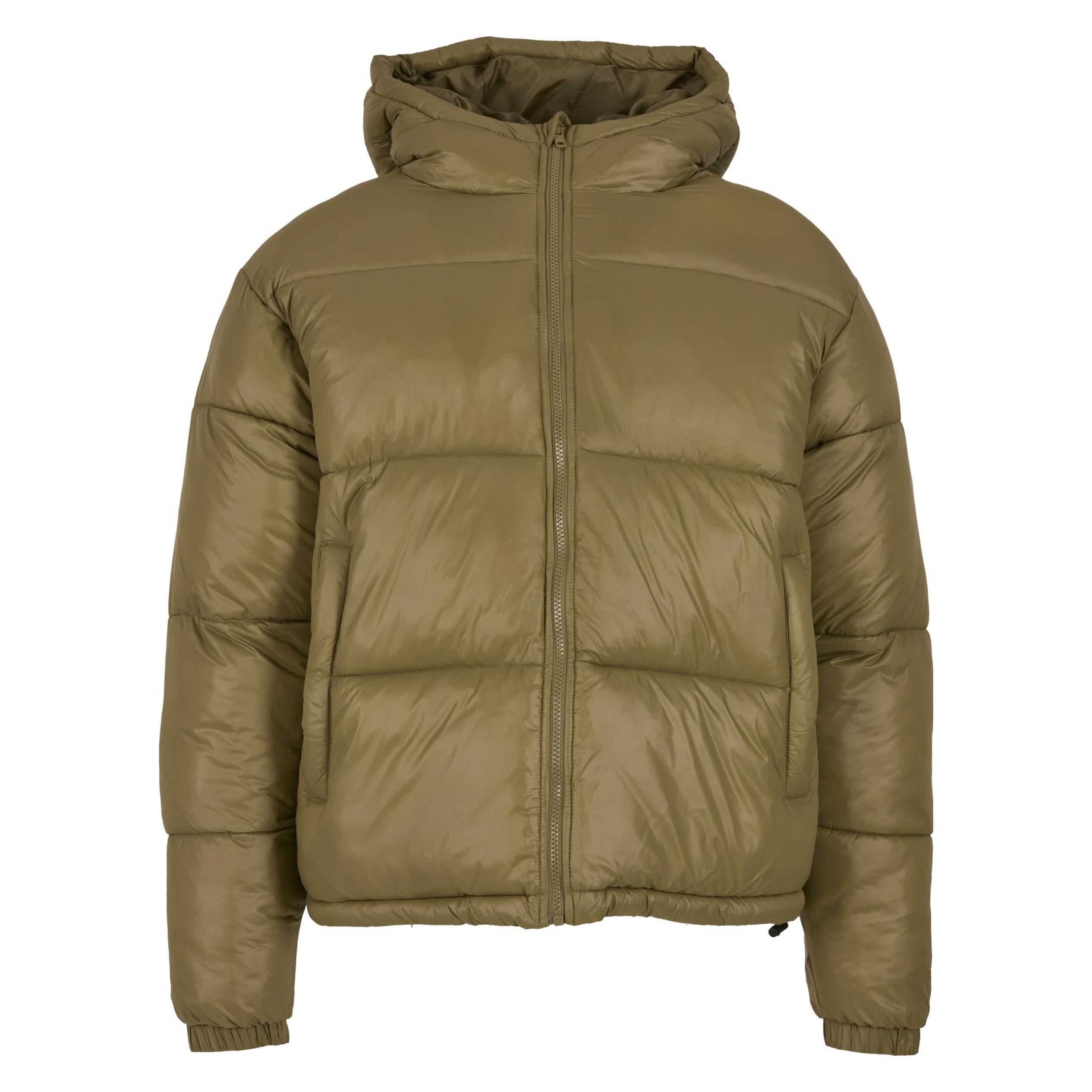 Urban Classics, Herren, Winterjacken, Shiny Puffer Jacket With Hood - 210330, Grün, (L)