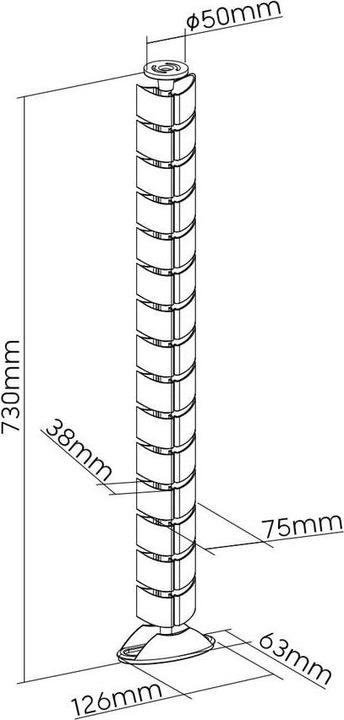 Produktbild myWall Flexible Kabelführung (Kabelschlauch, 73 cm)