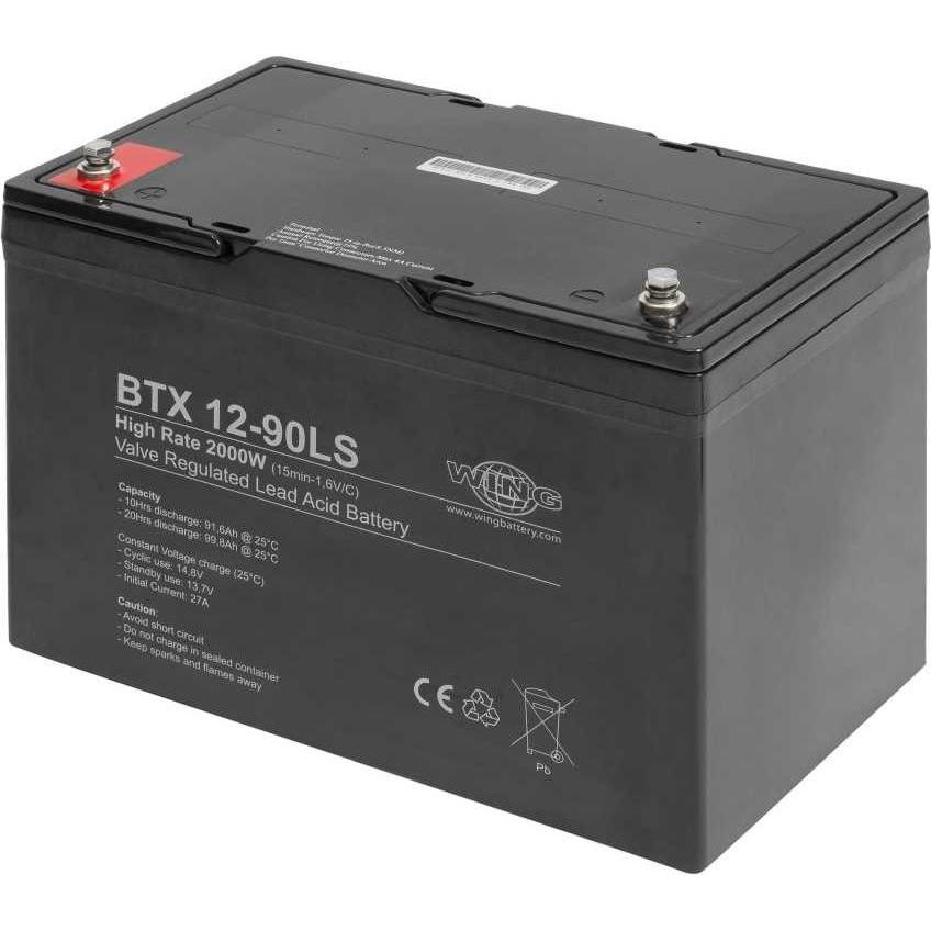 XCell, Versorgungsbatterie, Wing BTX12-90LS 12V 94Ah high rate hochstromfähig Bleiakku AGM Blei Gel Akku (12 V, 94 Ah)
