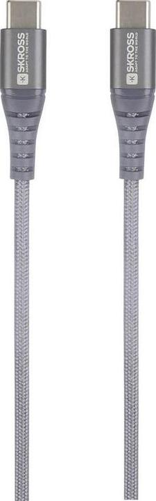 Actual product image Skross USB Cable USB-C to USB-C Cable 2.0, Braiding, 2.00m space gray (2 m, USB 2.0, 36 W)