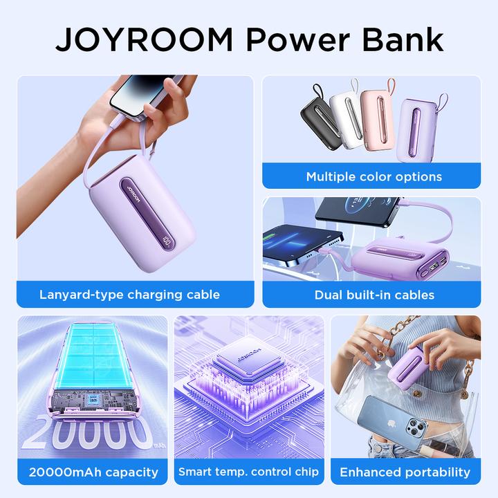 Actual product image Joyroom Powerbank JR-L012 Plus,20000mAh, 22.5W (Purple) (20000 mAh, 22.50 Wh)