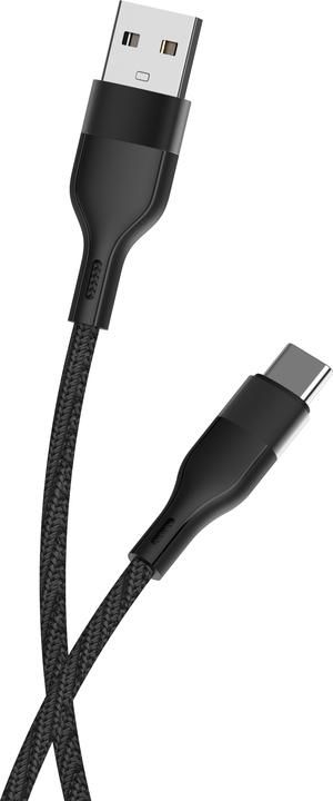 Actual product image Maxlife MXUC-07 cable USB - USB-C 1,0 m 3A black nylon (1 m, 15 W)