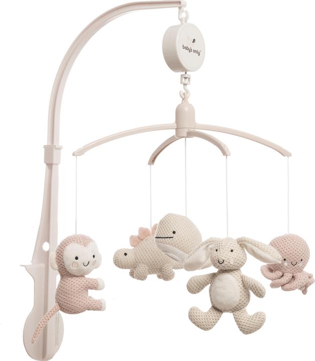Baby's only Music mobile, animals - Pink/ Warm Linen