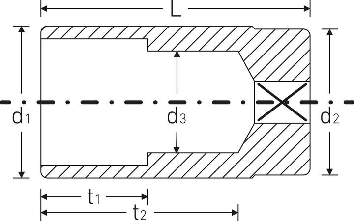 Produktbild Stahlwille Doppelsechs-Stckschl ext.tief3/8DRx13mm (13 mm)