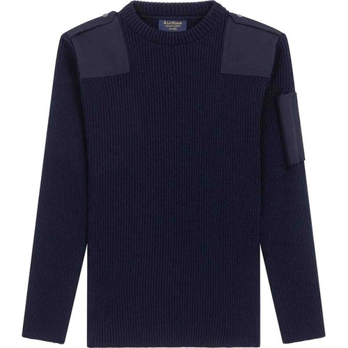 Le Minor, Herren, Pullover, pu co rund e minor officer, Blau, (L)