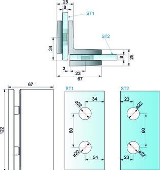 Actual product image Pauli+Sohn Heavy duty angle connector TURA 8969 (Angle connector, 2 pcs.)