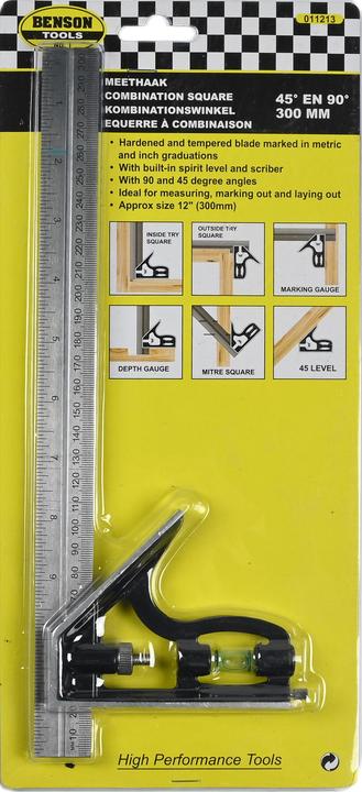 Actual product image Benson Combination square 45° en 90° 300 mm