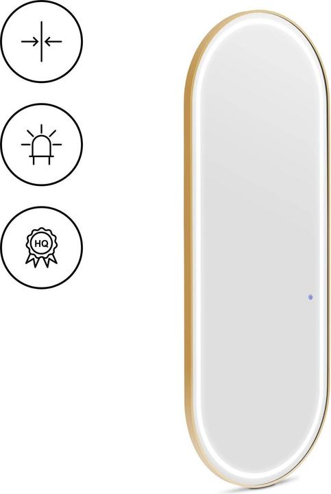 Physa Friseurspiegel mit LED-Beleuchtung extradünn oval Spiegel mit LED-Beleuchtung