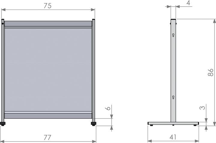 Produktbild Nobo Schreibtischtrennwand PVC Folie 77 cm x 86 cm (77 x 86 cm)