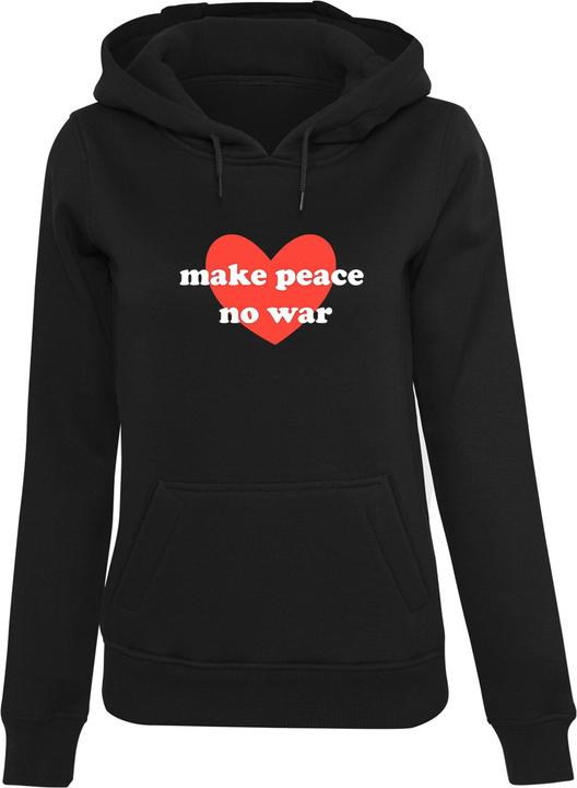 Produktbild Merchcode Ladies Peace - Red Heart Black Hoody - 161485 (L)