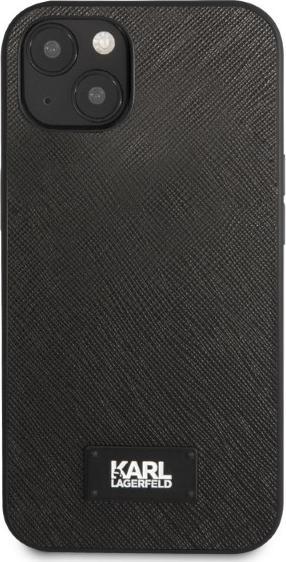 Actual product image Karl Lagerfeld KLHCP13SSFMP2K iPhone 13 mini 5.4" hardcase black/black Saffiano Plaque (Apple iPhone 13 mini)