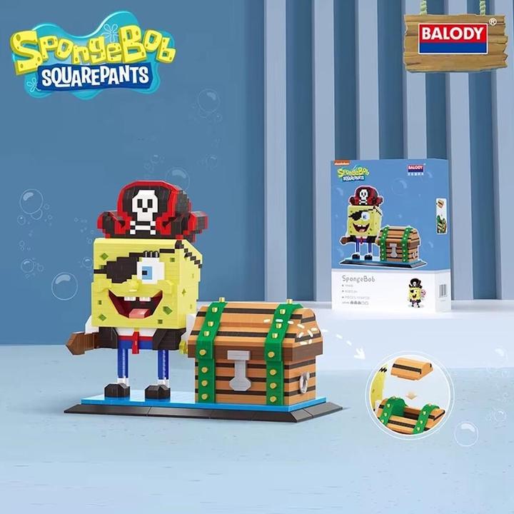 Actual product image Balody 18446 - Pirate with Treasure Chest (1634 pieces)