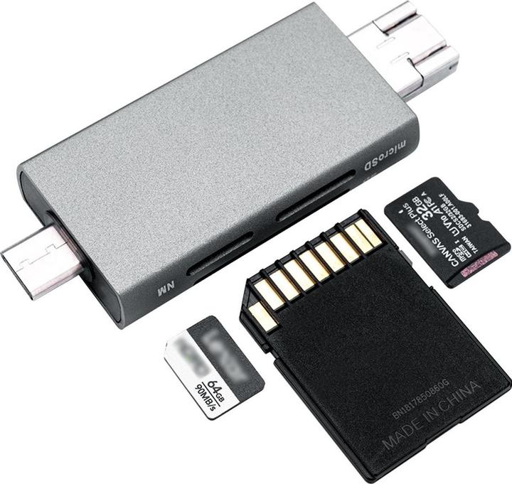 Productafbeelding JJC CR UTC5AC Geheugenkaartlezer grijs (USB, USB-C)