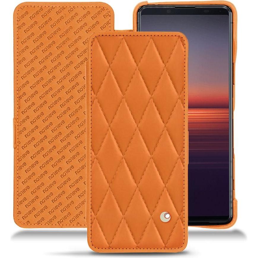 Noreve Lederschutzhülle horizontal (Sony Xperia 5 II), Smartphone Hülle, Orange