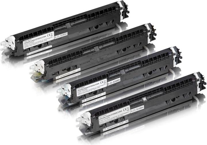 Actual product image Inkadoo Toner multipack compatible to HP 130A contains 4x toner cartridge black cyan magenta yellow (M, C, Y, FC)