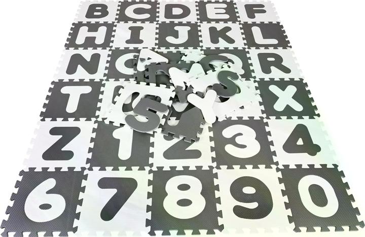 Produktbild Knorrtoys Puzzlematte - "Alphabet + Zahlen" grau-weiss (180 x 180 cm)