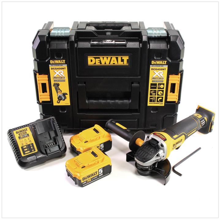Image du produit DeWalt DCG 406 P2 18 V Meuleuse d'angle sans fil 125 mm Brushless + 2x Batteries 5 Ah + Chargeur + (125 mm)