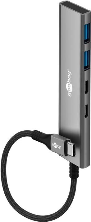 Goobay Slim 4-Port USB-Hub, USB-C auf USB-C/USB-A, 5 Gbit/s (USB-C, 4 Ports)