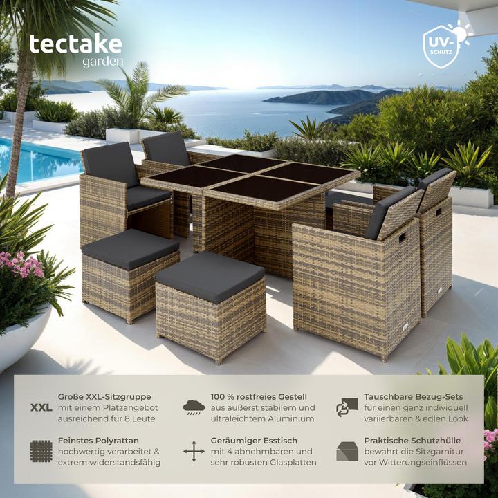 Produktbild tectake Aluminium Rattan Sitzgruppe Manhattan