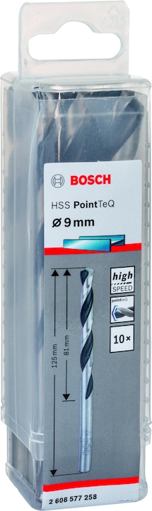 Produktbild Bosch Professional Zubehör Metallspiralbohrer HSS PointTeQ, DIN 338, 9,0 mm, 10er-Pack (9 mm)