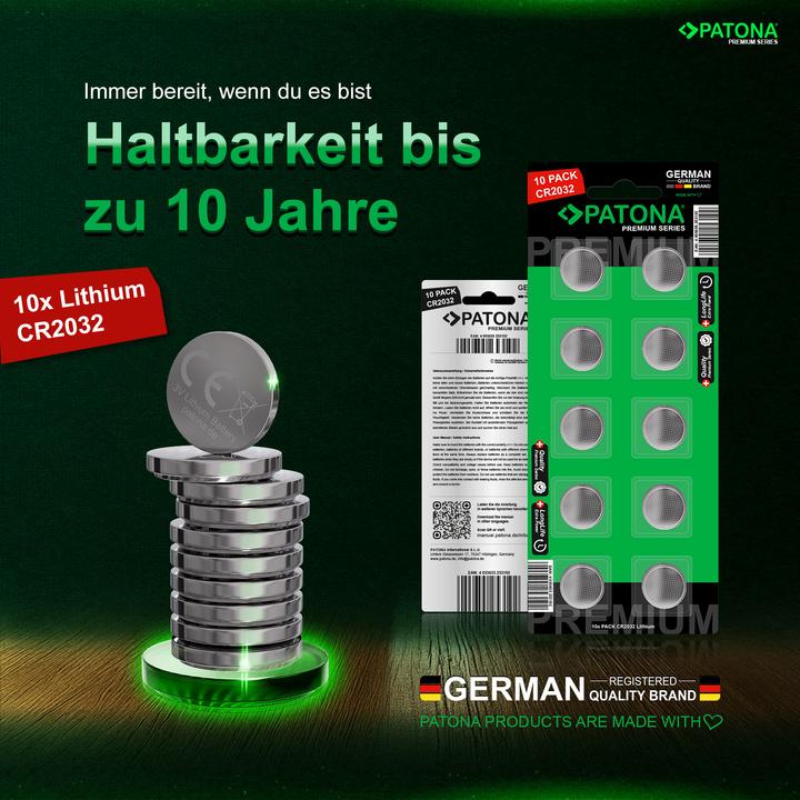 Produktbild Patona Batteries Replacement Lithium 3V CR2032 10Pack (10 Stk., CR2032, 240 mAh)