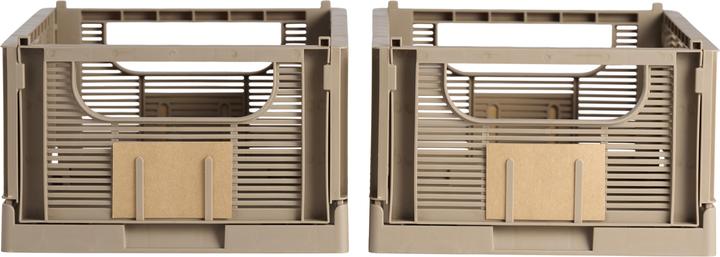 Schou Storage Box DELUXE foldable, recycled Plastic, L 2pcs Brown (24.50 cm, 10 l, 2x)