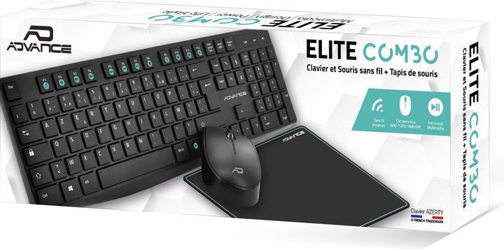 Image du produit Advance Pack 3 En 1 (Clavier/Souris/Tapis) Elite Wireless Combo (Noir) (FR, Filaire)
