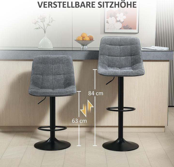 Produktbild Homcom Barhocker Polyester Dunkelgrau