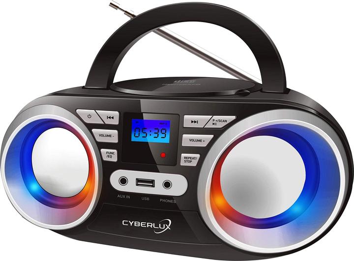Actual product image Cyberlux Portable CD Player, Black/Sunny Silver