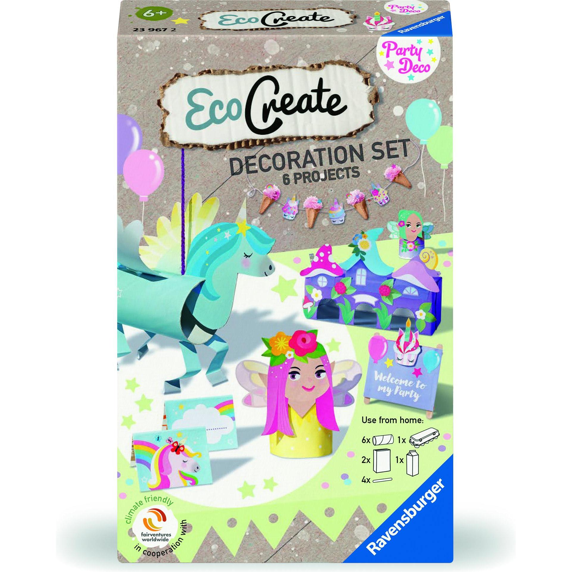 Ravensburger EcoCreate 23967 – Decorate for your Unicorn Birthday – Kinder ab 6 Jahren