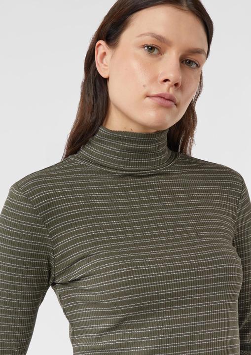 Produktbild Comma T-Shirt Geripptes Rollkragenshirt mit Glitzergarn (40)