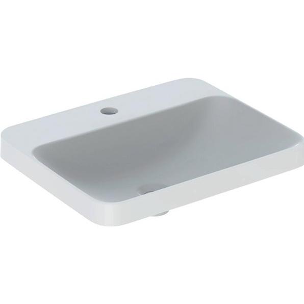 Geberit, Waschbecken, VariForm Einbauwaschtisch rechteckig, 550x450mm, mit Hahnloch, ohne Überlauf (590 mm, 195 mm)