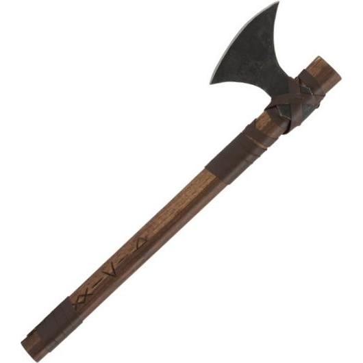 Haller Wikingeraxt mit Runen und Lederwicklung (B07QVH6YYH)