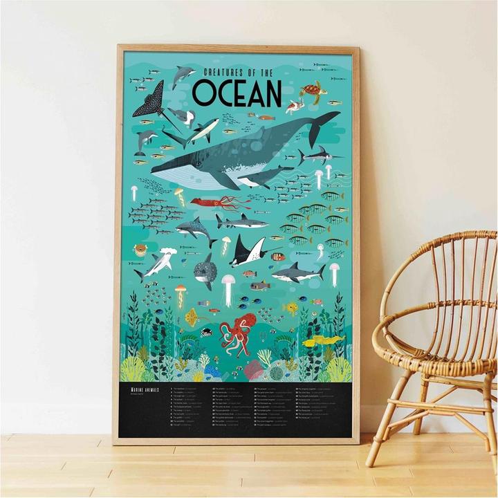 Actual product image Poppik Sticker Learning Poster Ocean (59 Sticker)