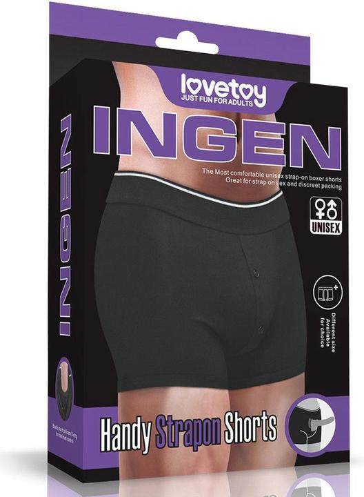 Actual product image Lovetoy Love Toy - Unisex Strap-On Shorts Size xl/xxl- Black