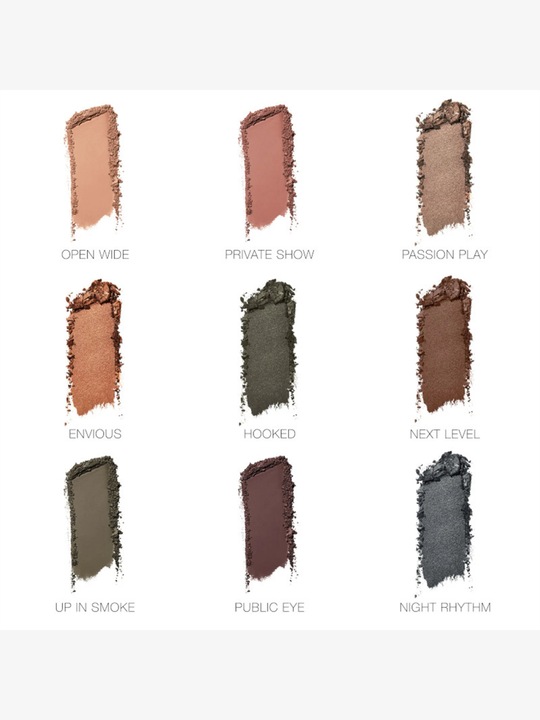 Actual product image NARS Cosmetics Climax (Matte mauve brown, Mat beige, Shimmering champagne, Metallic copper, Antique pewter, Shimmering deep brown, Mat khaki, Matte rich brown, Shimmering slate blue)