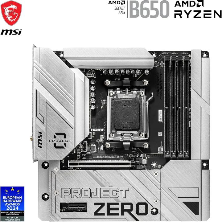 Image du produit MSI B650M PROJECT ZERO (B650,AM5,mATX,DDR5) (AM5, AMD B650, mATX)