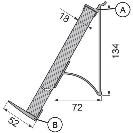 OK-Line, Möbelausstattung, Halteprofil zu Buchstütze / Präsentationsregal Wall System (1 Stk.)