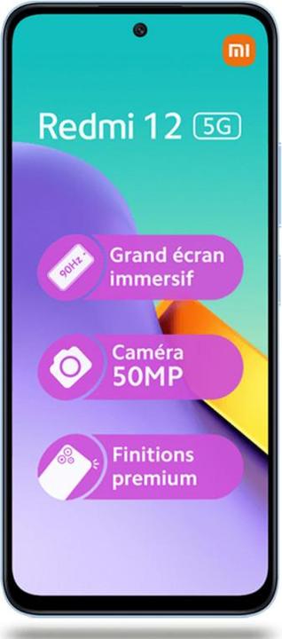 Image du produit Xiaomi Redmi 12 5G (128 Go, Bleu ciel, 6.79", Double SIM hybride, 5G)