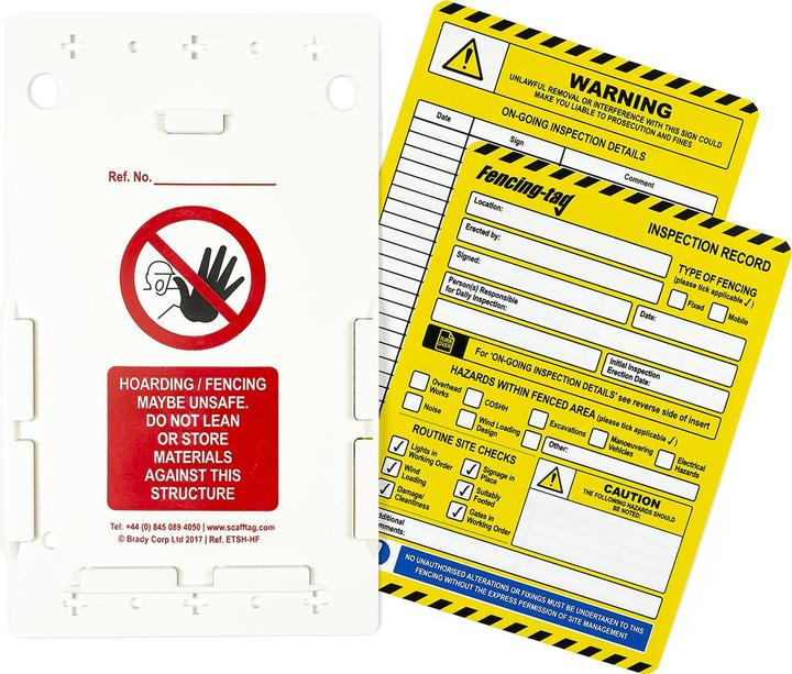 Actual product image Brady ENT-GB-ETI-FENC, fencing-tag kit, 10 fencing-tag holders, 10 fencing-tag insert labels, 1
